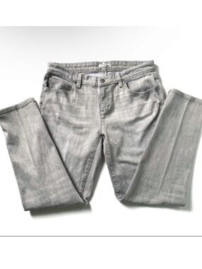 Eileen Fisher Light Gray Cropped Straight-Leg Jeans Environmentally Conscious